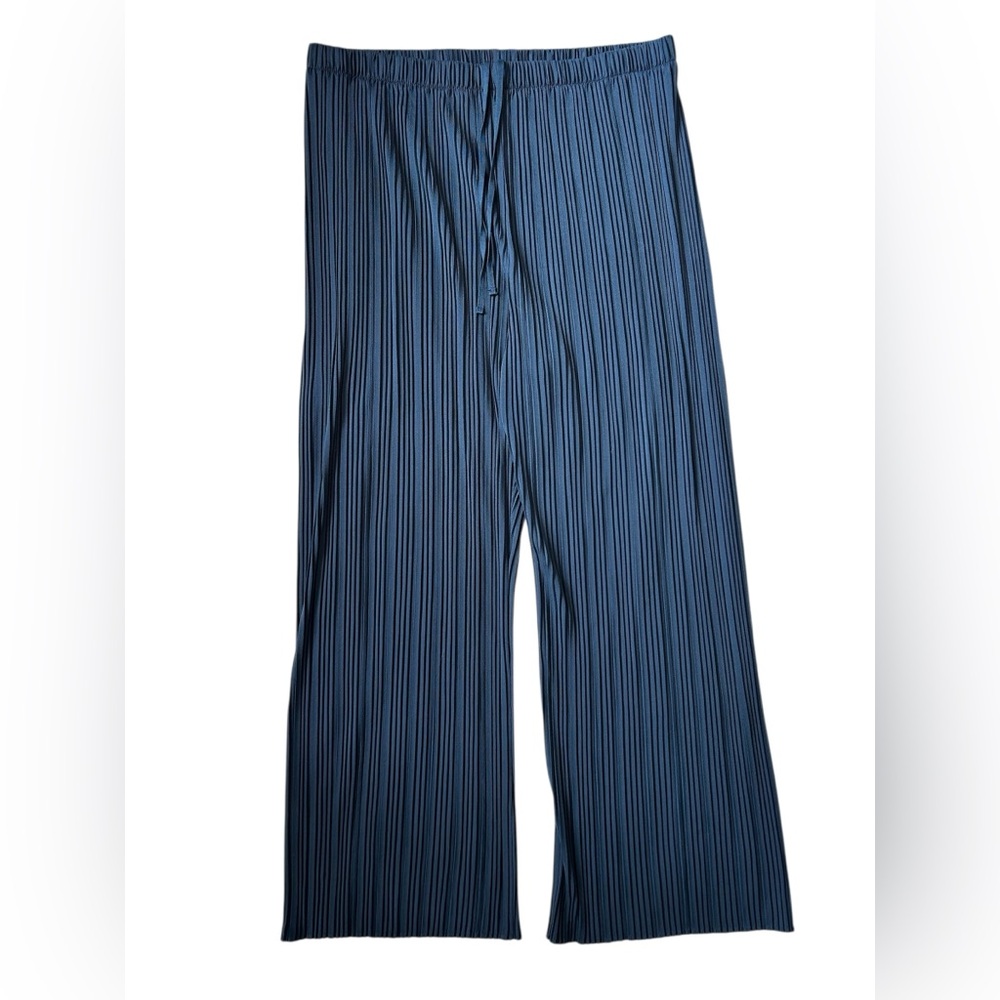 UNIQLO Pleated Navy Pants with elastic band and drawstring